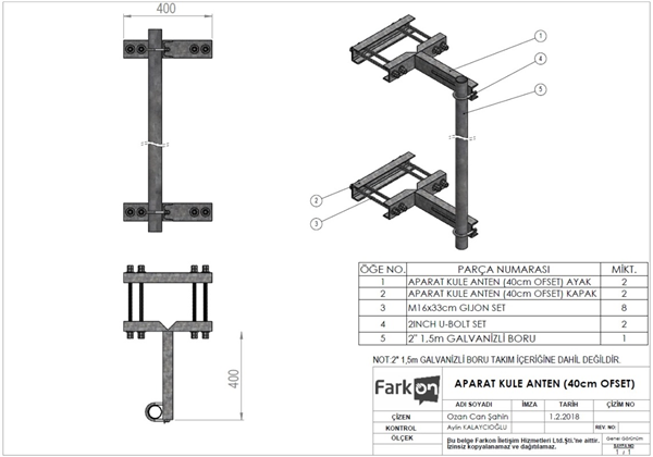 APARAT KULE ANTEN (40cm OFSET)